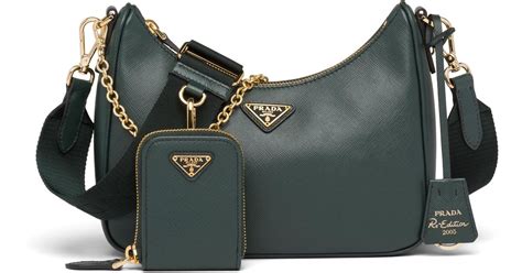 prada re-edition 2005 saffiano leather bag emerald green|Prada nylon re edition 2000.